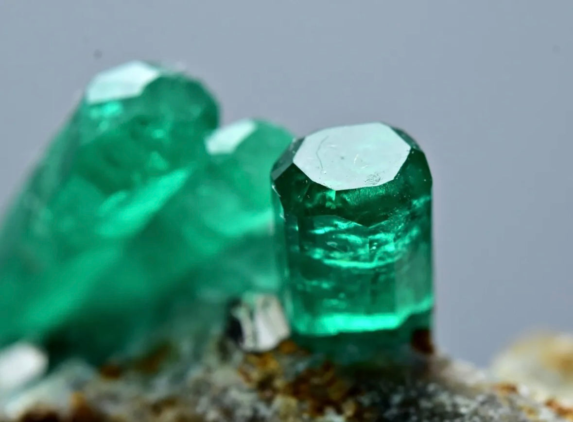Rare Emerald Crystals Specimen On Matrix From Panjshir, Afghanistan