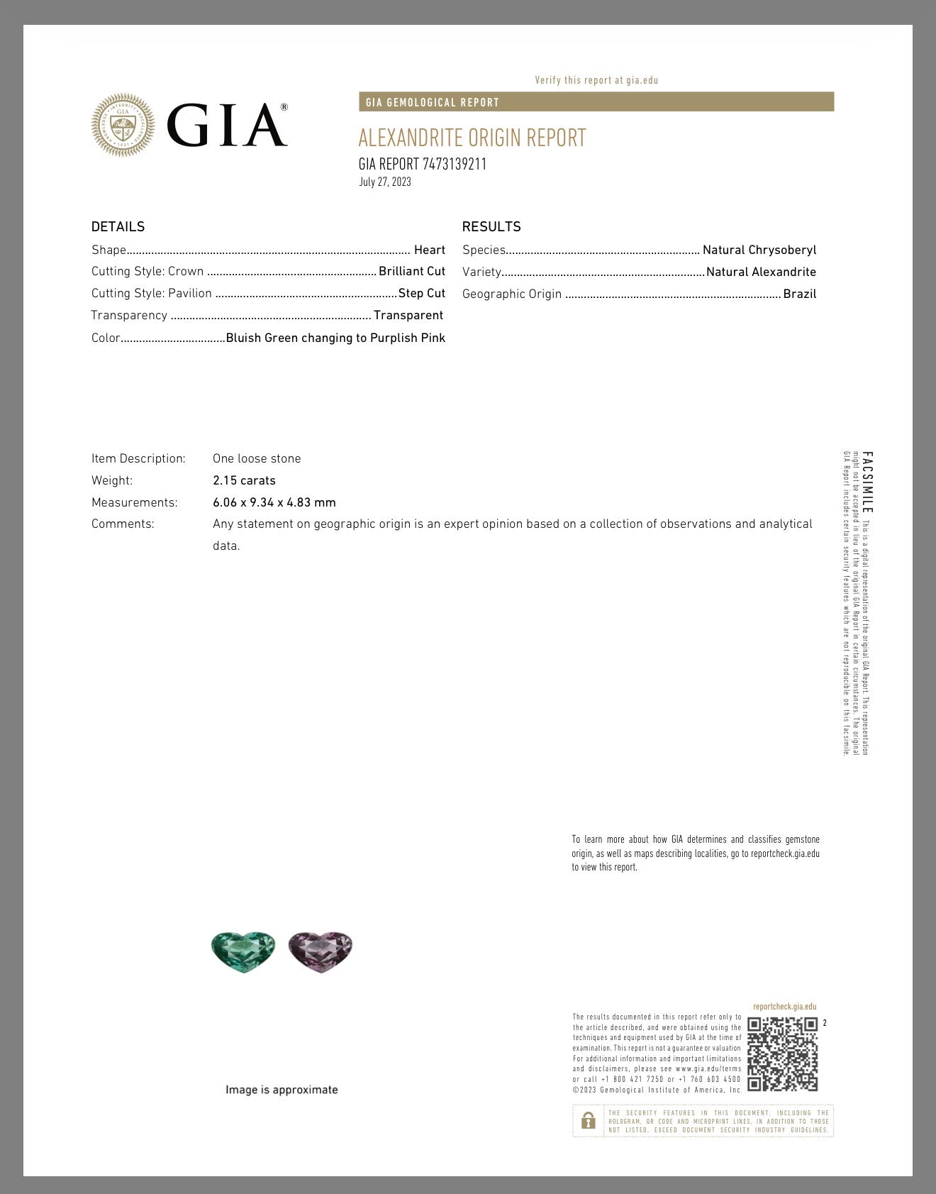 Natural Alexandrite With Unique Color Change From Brazil