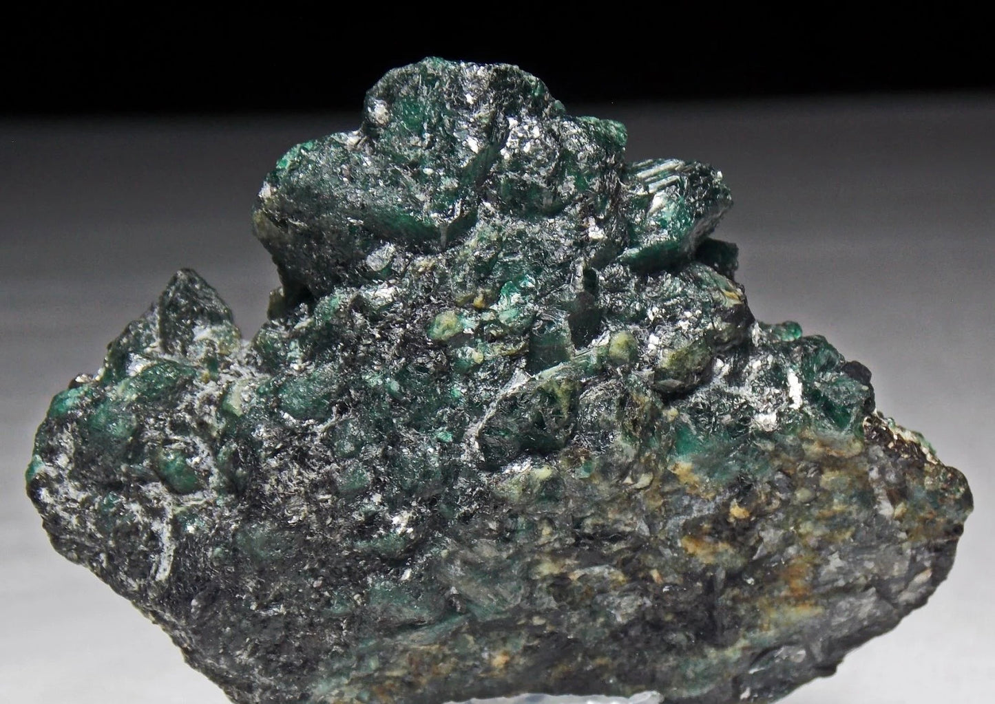 Museum Grade Russian Alexandrite Mineral Specimen With Black Tourmaline On Host Rock From Ural Mountains