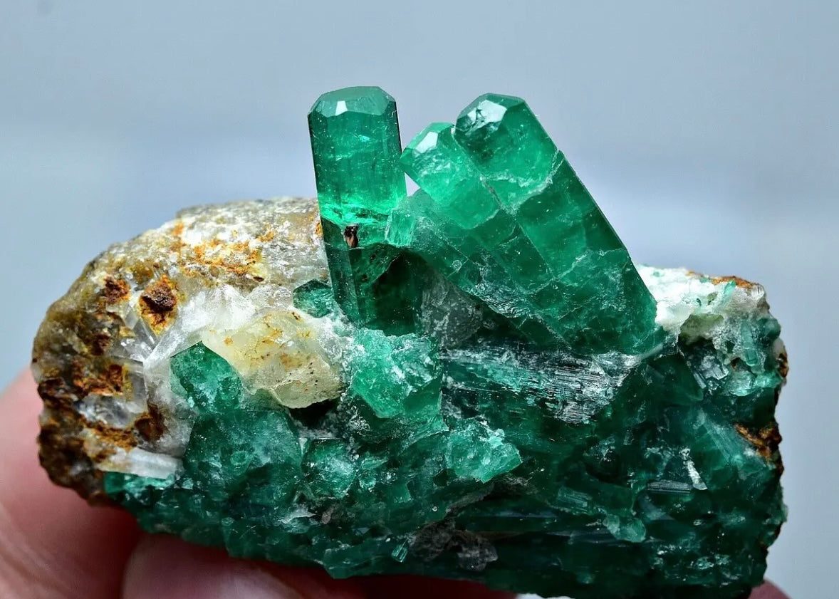 Rare Emerald Crystals Specimen On Matrix From Panjshir, Afghanistan