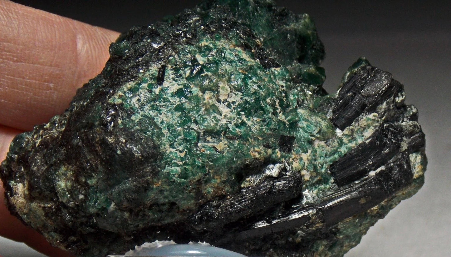Museum Grade Russian Alexandrite Mineral Specimen With Black Tourmaline On Host Rock From Ural Mountains