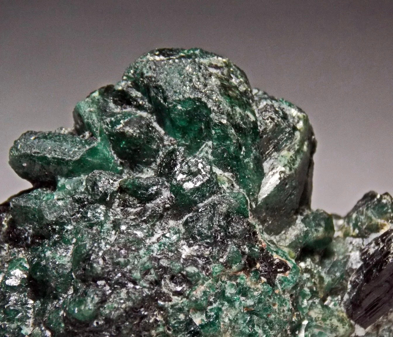 Museum Grade Russian Alexandrite Mineral Specimen With Black Tourmaline On Host Rock From Ural Mountains