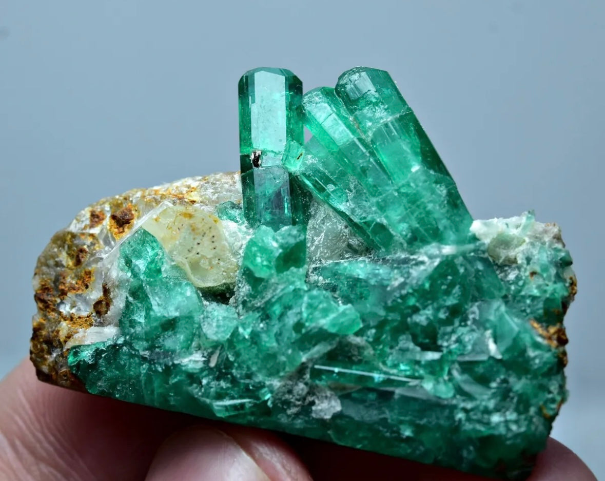 Rare Emerald Crystals Specimen On Matrix From Panjshir, Afghanistan