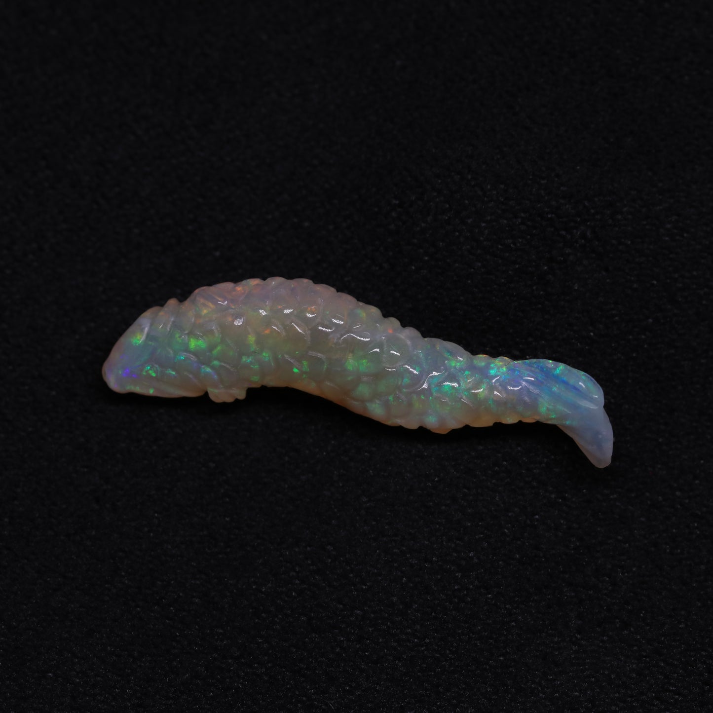 Fire Opal Carving Koi Carp From South Australia