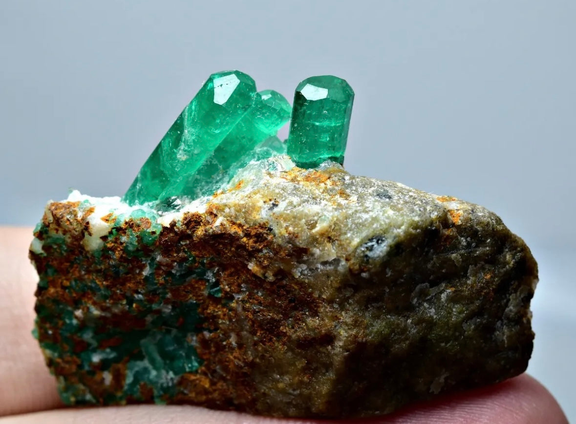 Rare Emerald Crystals Specimen On Matrix From Panjshir, Afghanistan