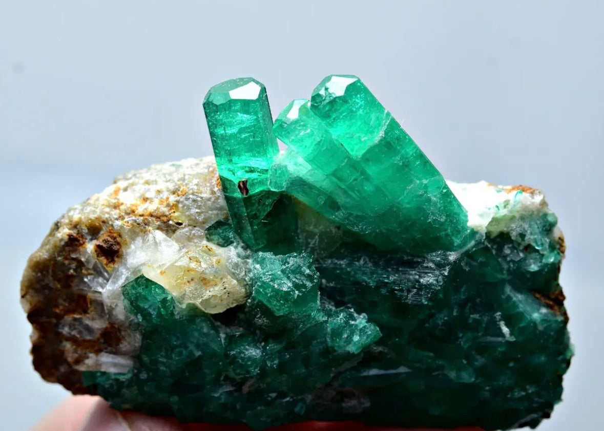 Rare Emerald Crystals Specimen On Matrix From Panjshir, Afghanistan