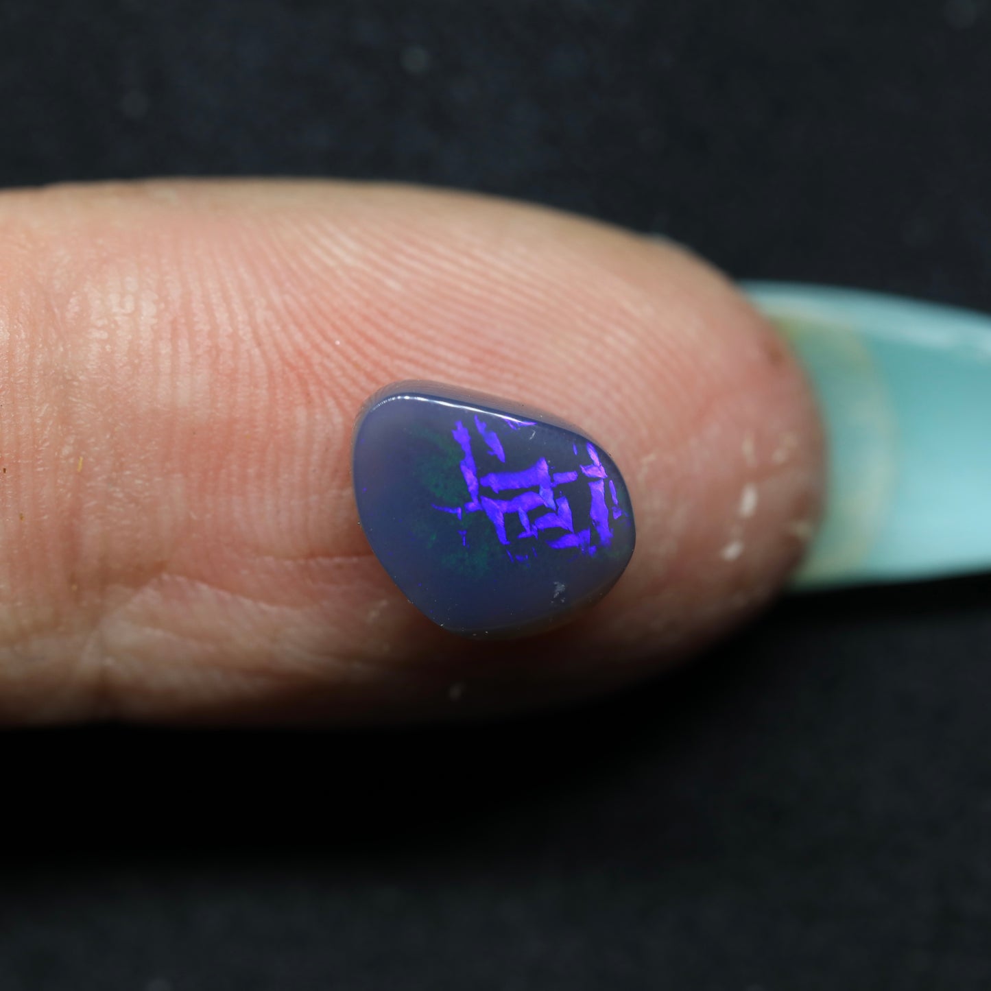 Black Crystal Opal With Rare Script/Chinese Writing Pattern From Lightning Ridge, Australia