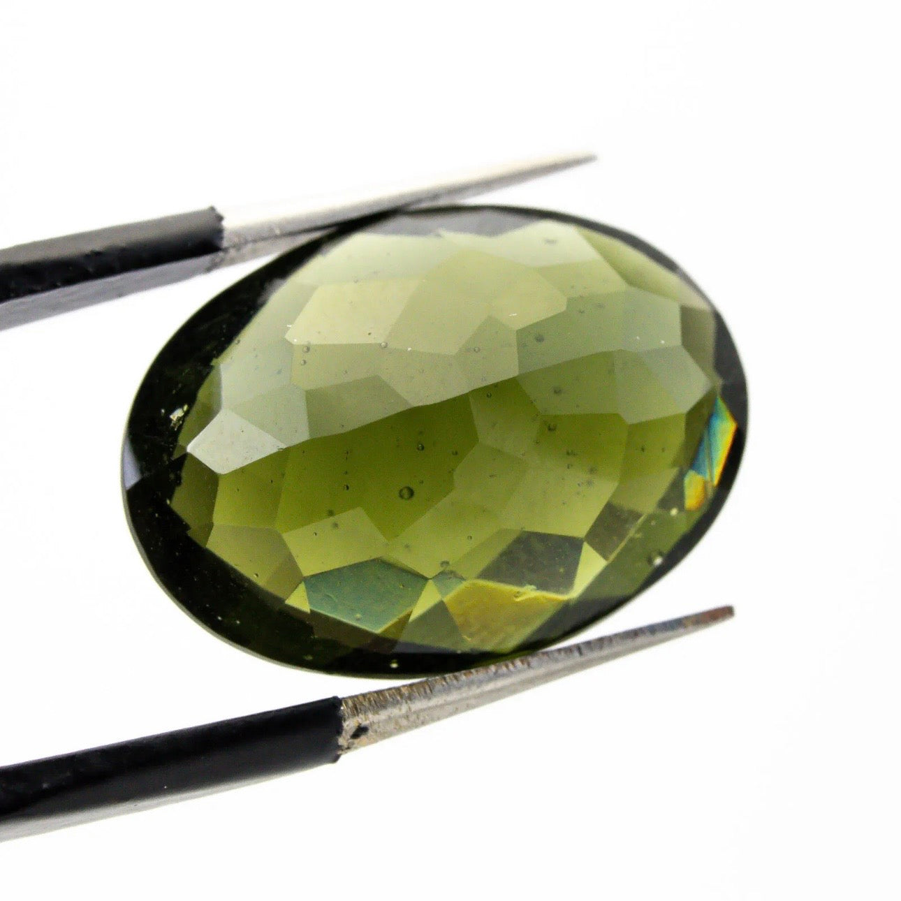 Moldavite Tektite Faceted Gem From Moldau River Valley, Czech Republic