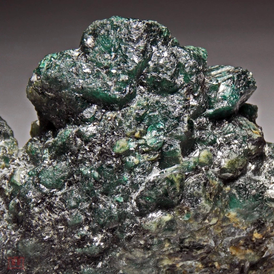 Museum Grade Russian Alexandrite Mineral Specimen With Black Tourmaline On Host Rock From Ural Mountains