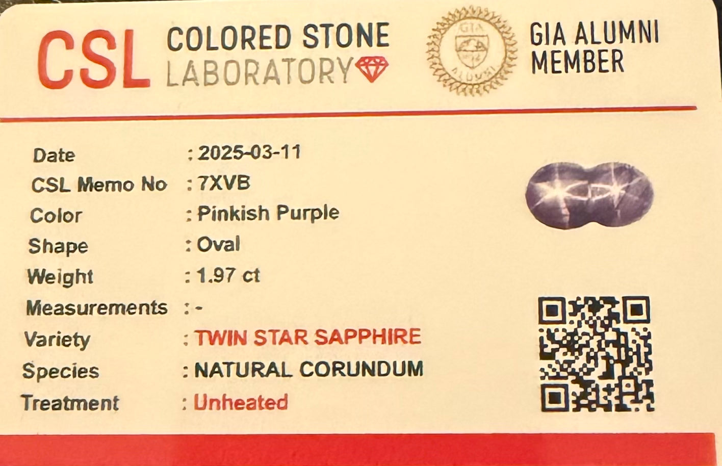 Natural Twin Star Ruby From Sri-Lanka
