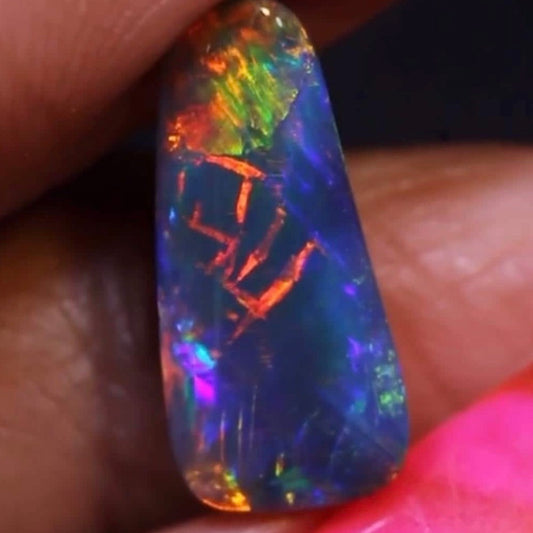 Unique Black Opal With Rare Script/Chinese Writing Pattern From Lightning Ridge, Australia