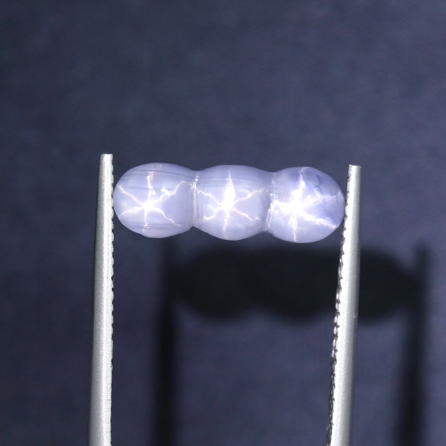 Unique Bluish Grey Triple Star Sapphire From Sri-Lanka