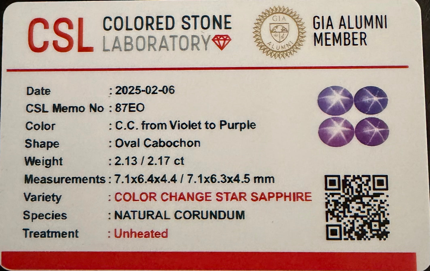Neon Purple Star Sapphire Pair From Sri-Lanka