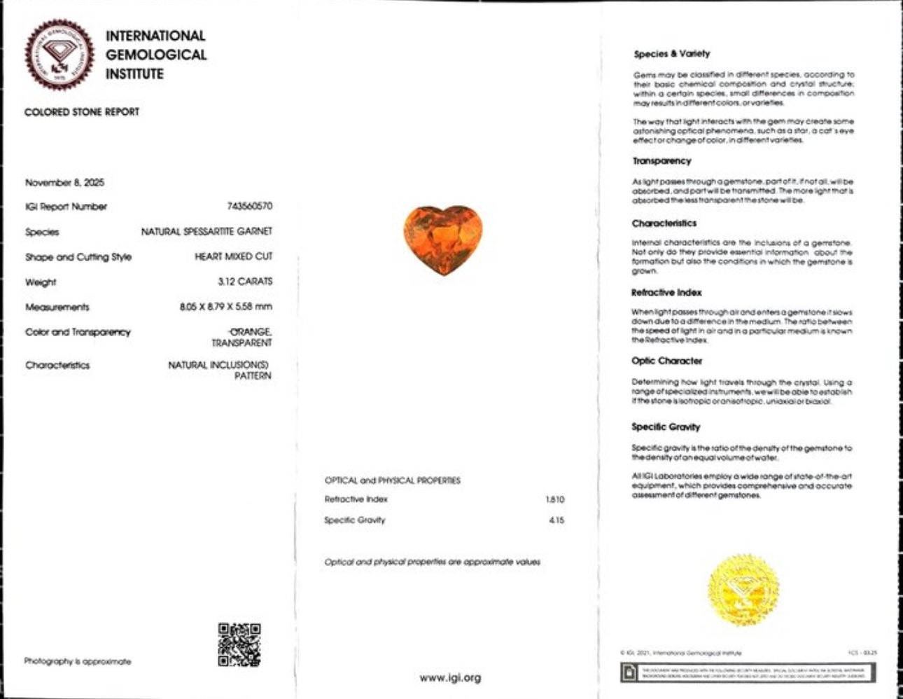 Fanta Spessartite Garnet Untreated From Malaya