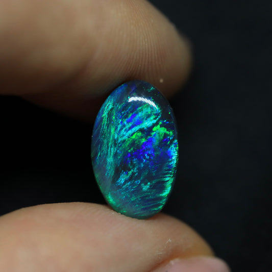 Black Opal Aka “Peacock Feather” From Lightning Ridge, Australia