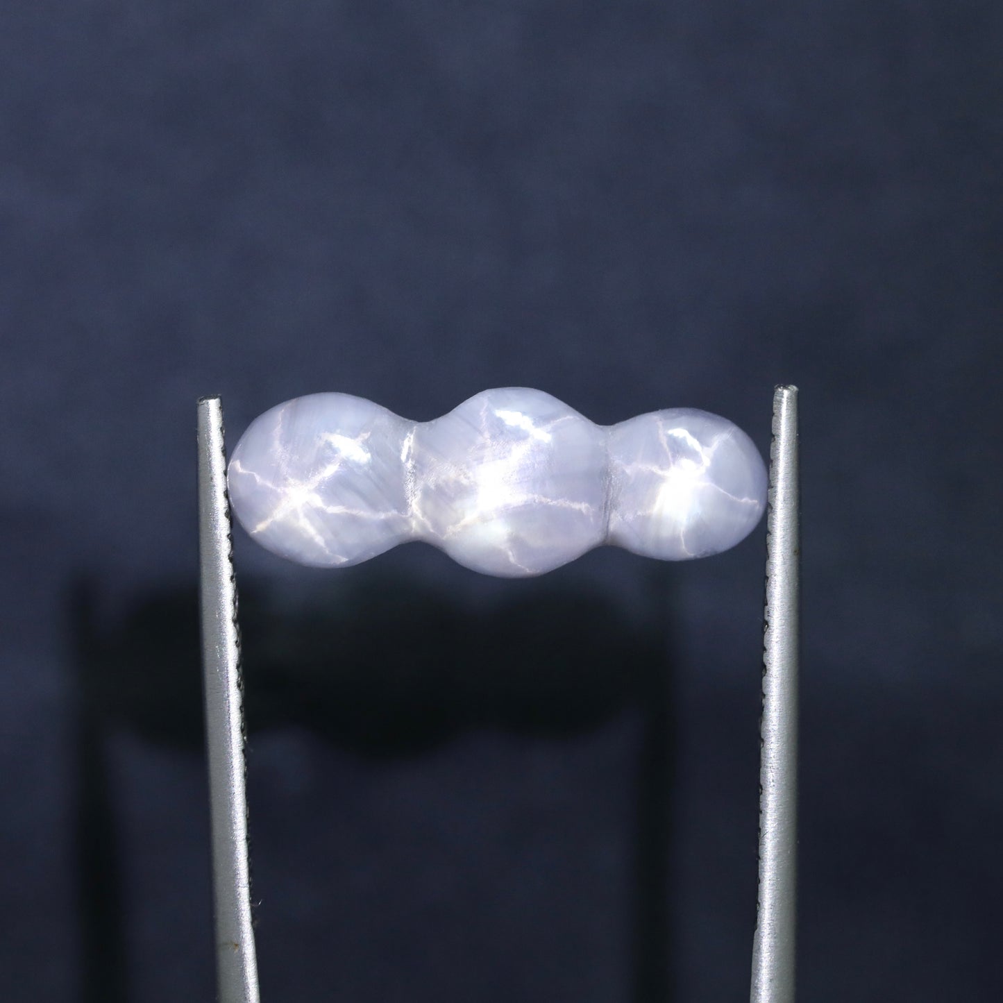 Unique Bluish Grey Triple Star Sapphire From Sri-Lanka