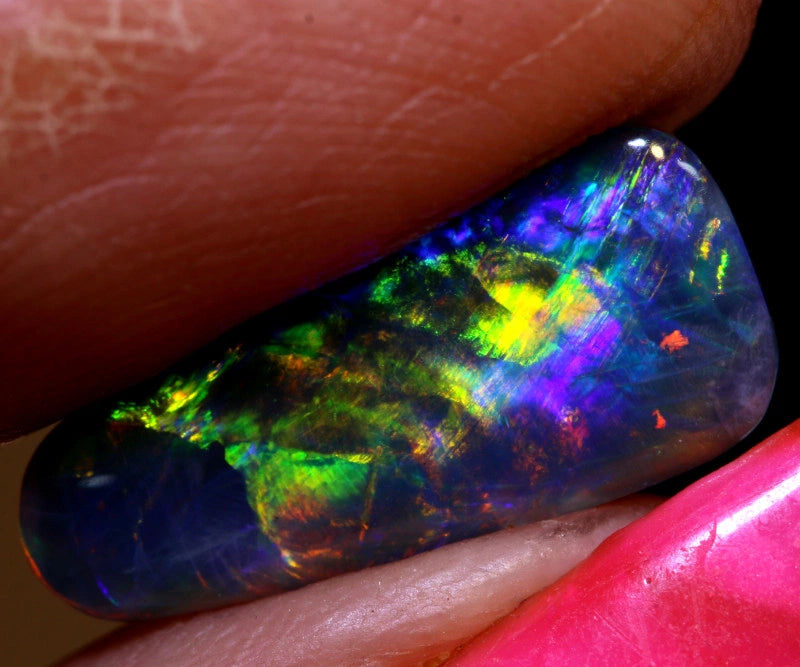 Unique Black Opal With Rare Script/Chinese Writing Pattern From Lightning Ridge, Australia