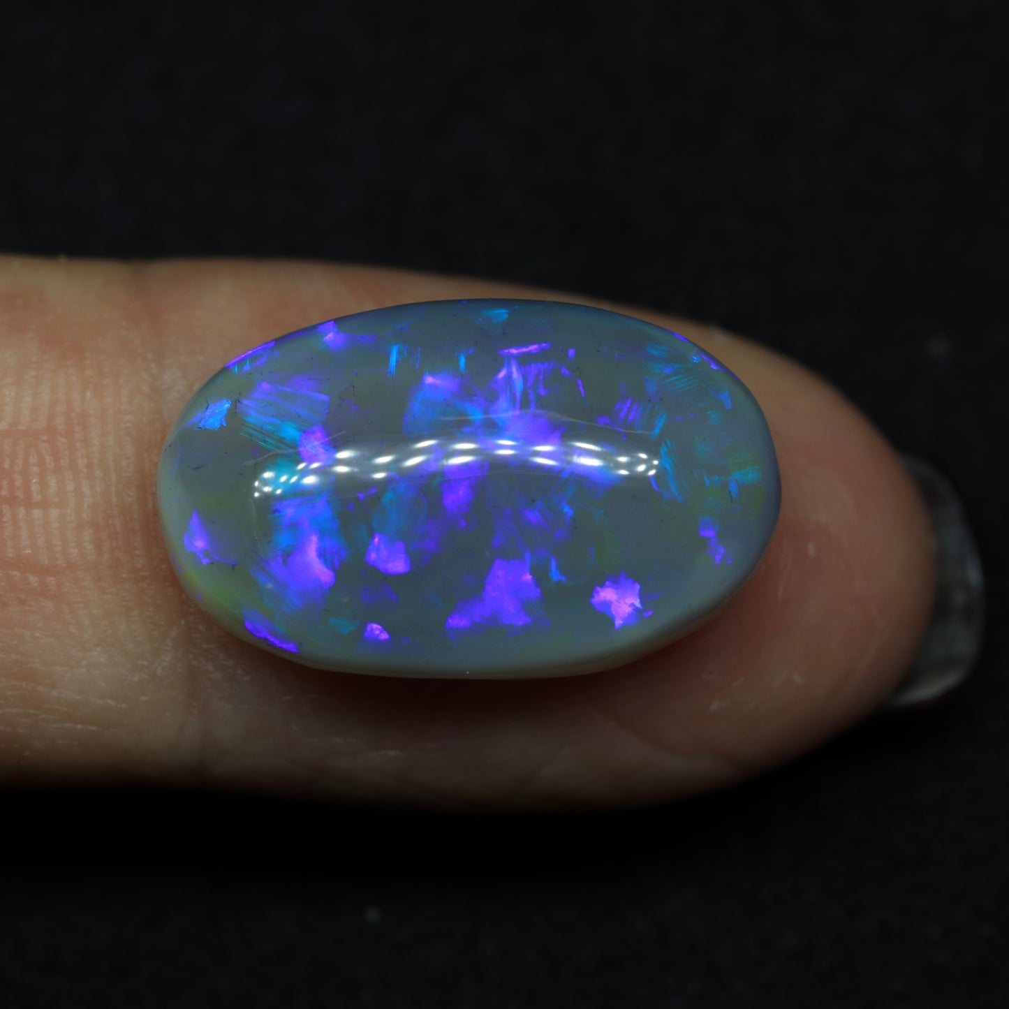 Dark Crystal Opal From Lightning Ridge, Australia