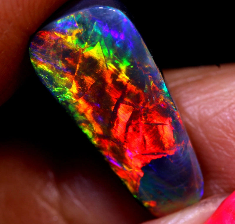 Unique Black Opal With Rare Script/Chinese Writing Pattern From Lightning Ridge, Australia