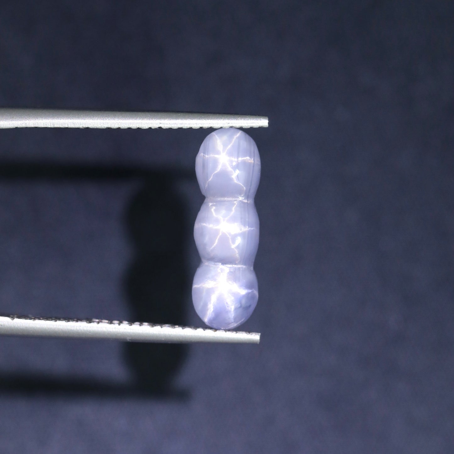 Unique Bluish Grey Triple Star Sapphire From Sri-Lanka