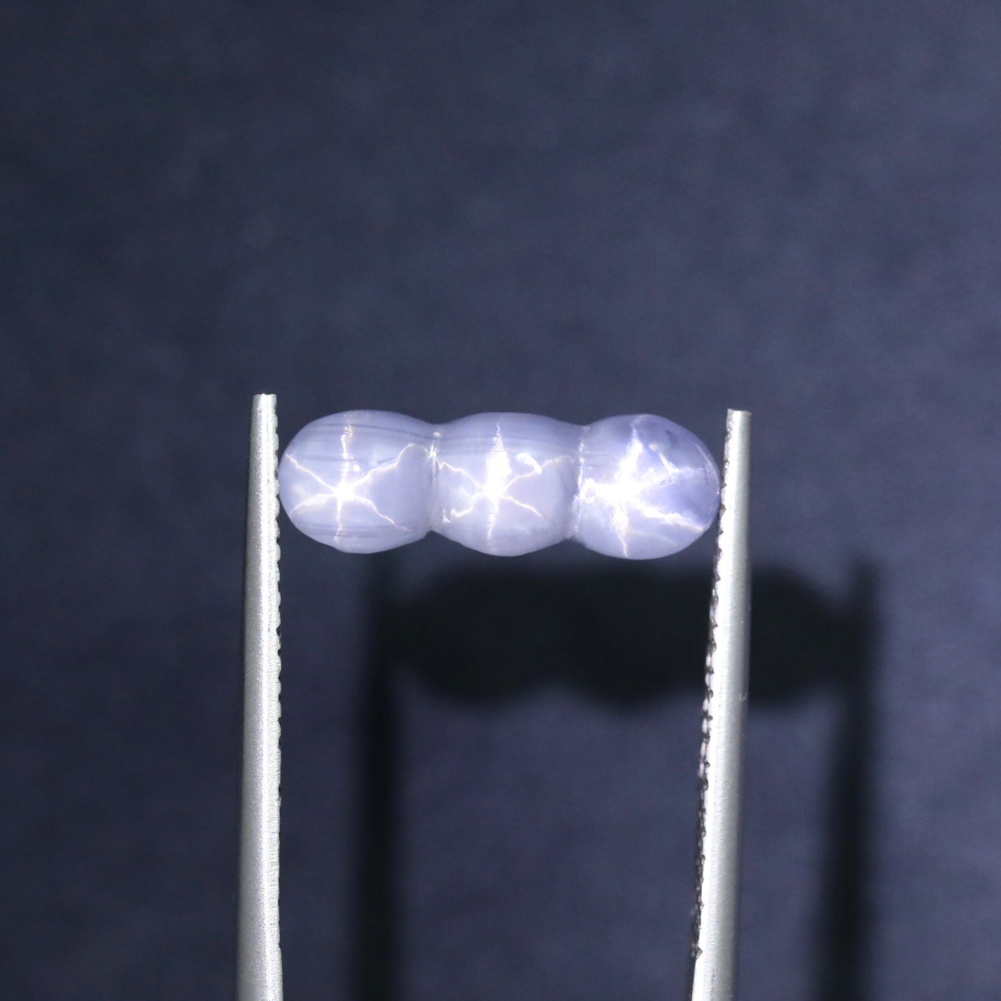 Unique Bluish Grey Triple Star Sapphire From Sri-Lanka