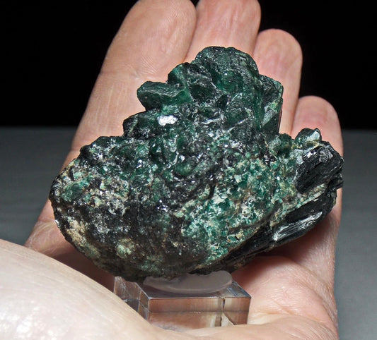 Museum Grade Russian Alexandrite Mineral Specimen With Black Tourmaline On Host Rock From Ural Mountains