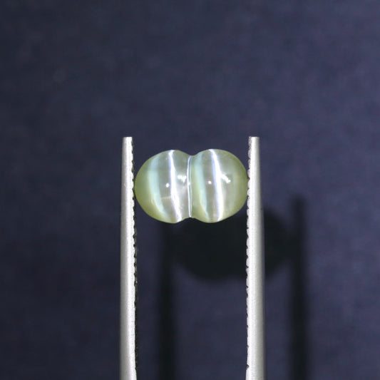 Neon Yellow/Green Twin Cat's Eye Chrysoberyl From Sri-Lanka