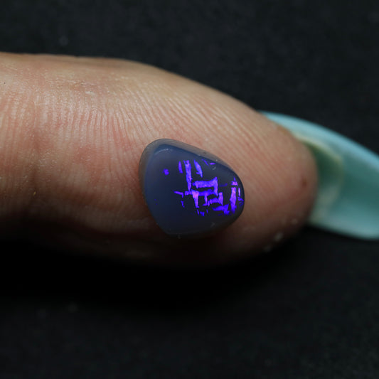 Black Crystal Opal With Rare Script/Chinese Writing Pattern From Lightning Ridge, Australia