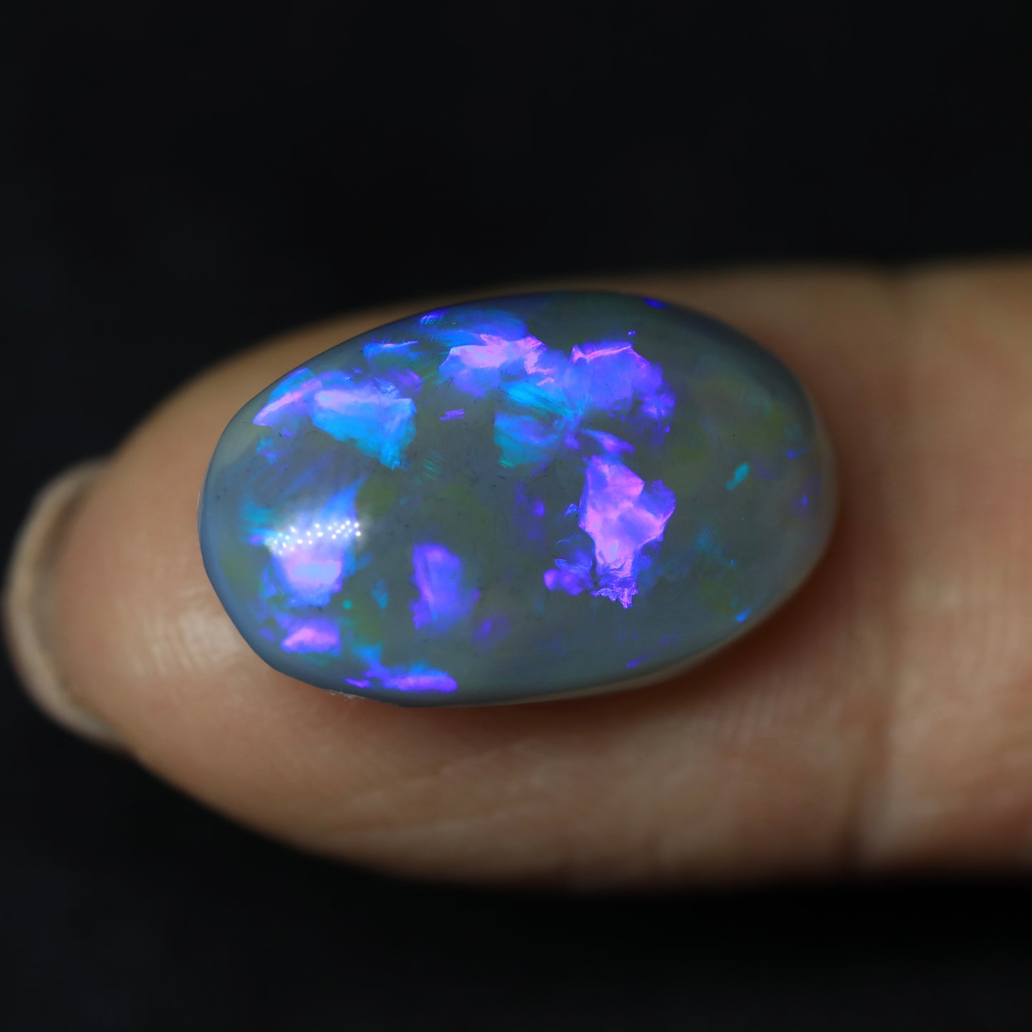 Dark Crystal Opal From Lightning Ridge, Australia